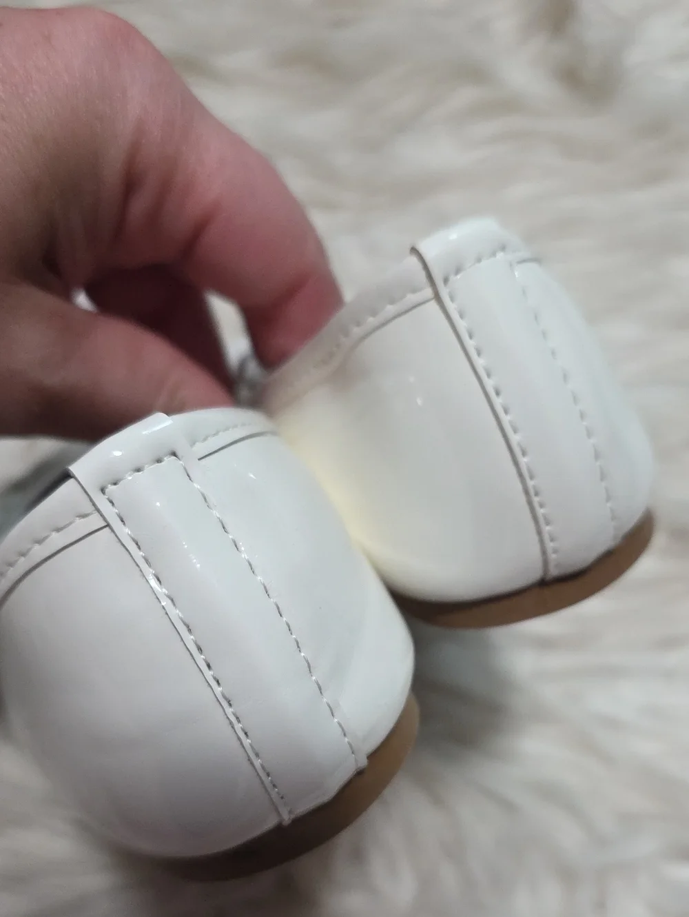 NWT BCBG Girls White Ballet Flats- 12 Toddler